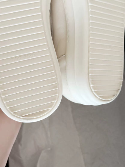 Rick Owens Shiny White Vans Style Shoes