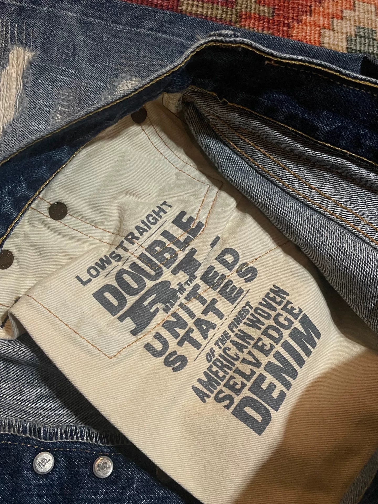 RRL 2015 Depp Style US Distressed Patched Jeans