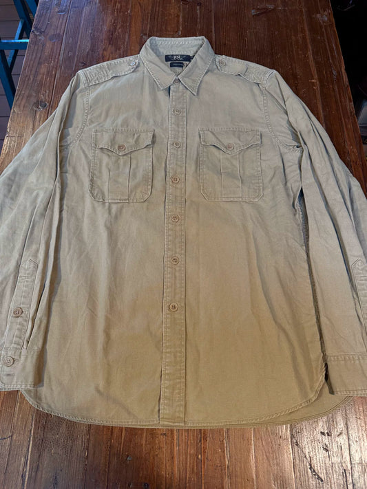 RRL Khaki Military Workwear Shirt