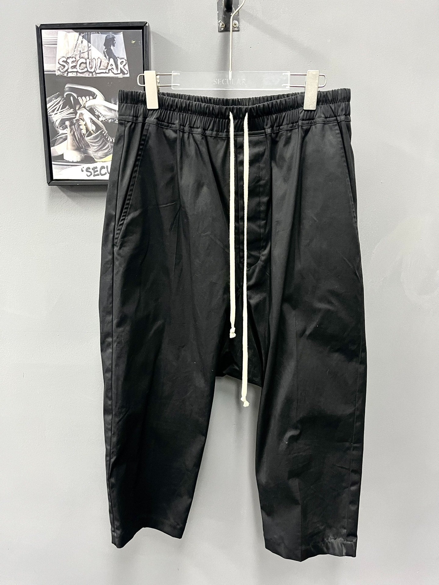 Rick Owens Main Line Cropped Black Pants