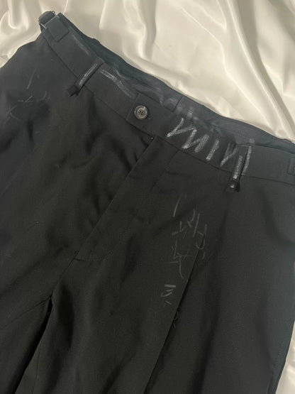 balenciaga black graffiti baggy trousers