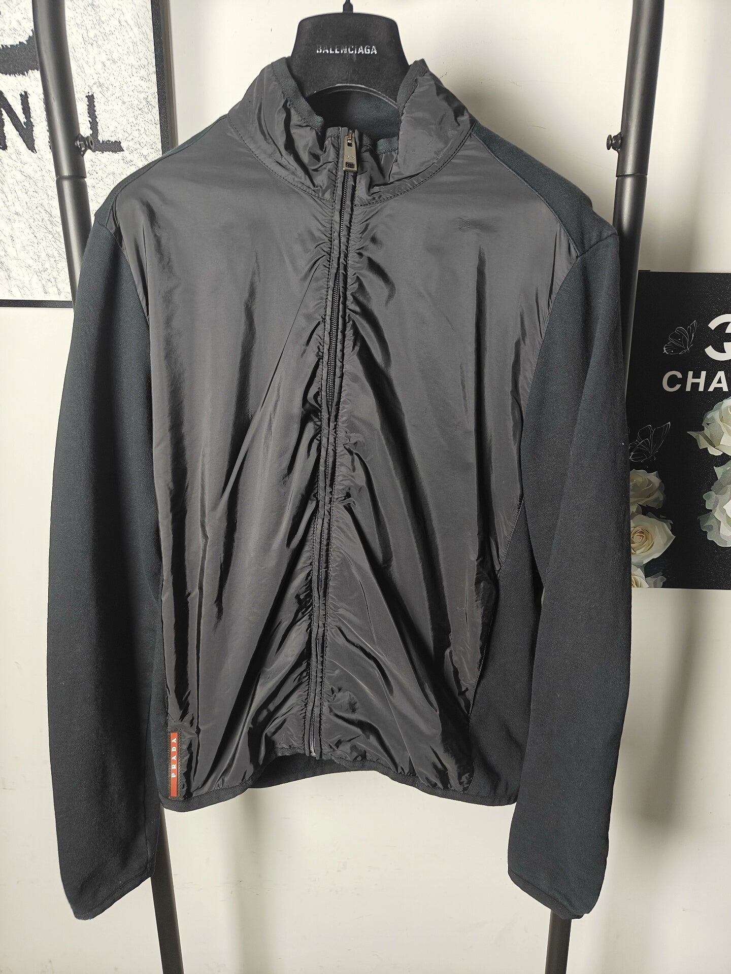 Prada Logo Zip Jacket Black