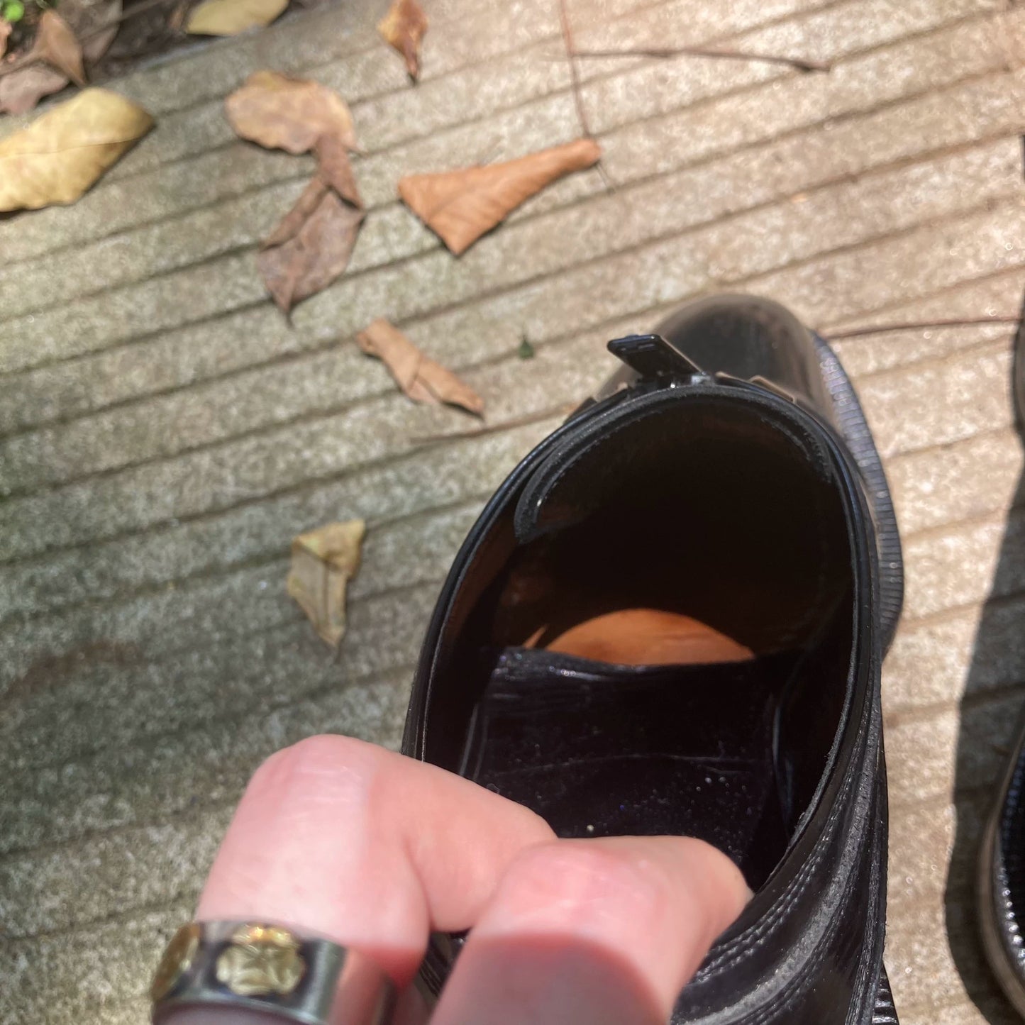 Undercover Patent Leather Zip Derby Shoes