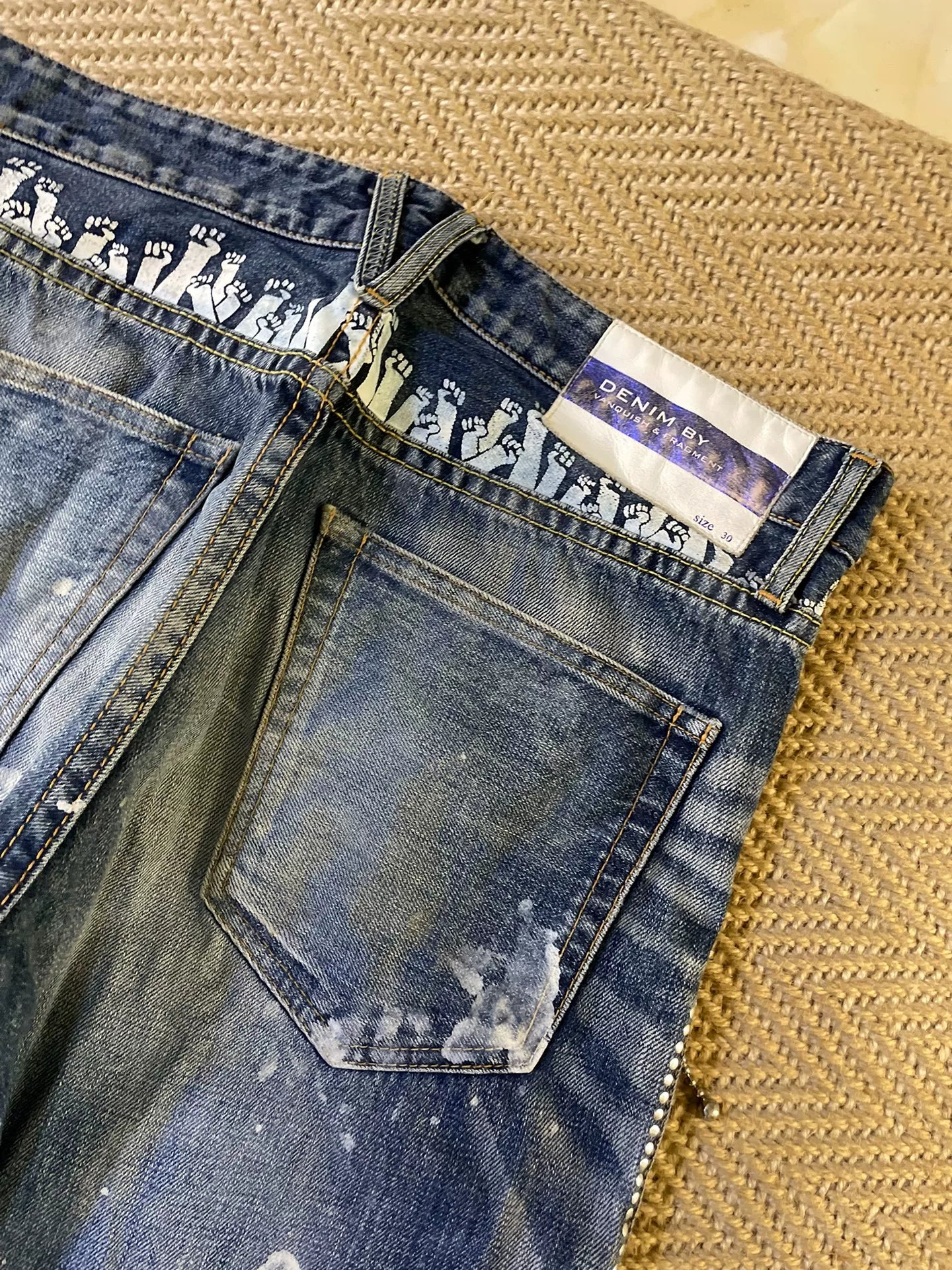 Vanquish & Fragment Splatter Distressed Jeans