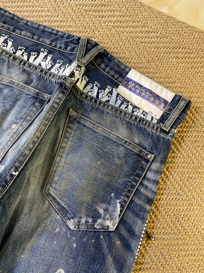 Vanquish & Fragment Splatter Distressed Jeans