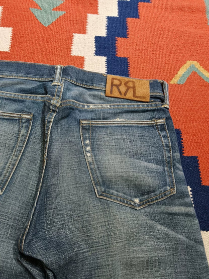RRL Distressed Red Selvedge Denim Jeans