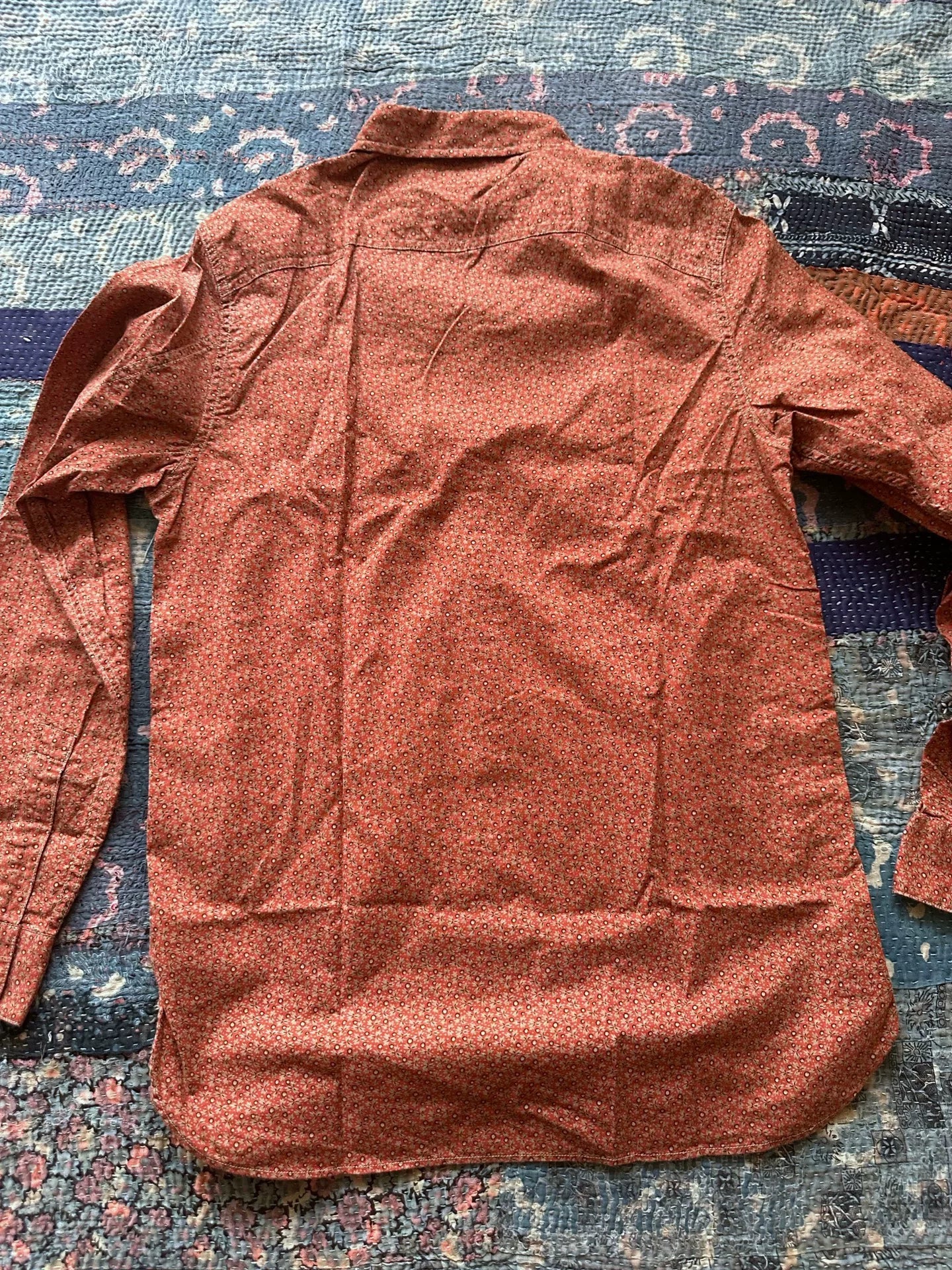 rrl spotted floral long sleeve shirt