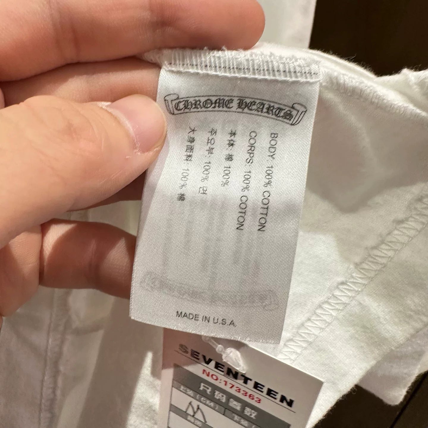 Chrome Hearts White Collar Sanskrit Tee