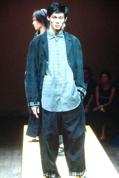 yohji yamamoto double-sided plaid long coat