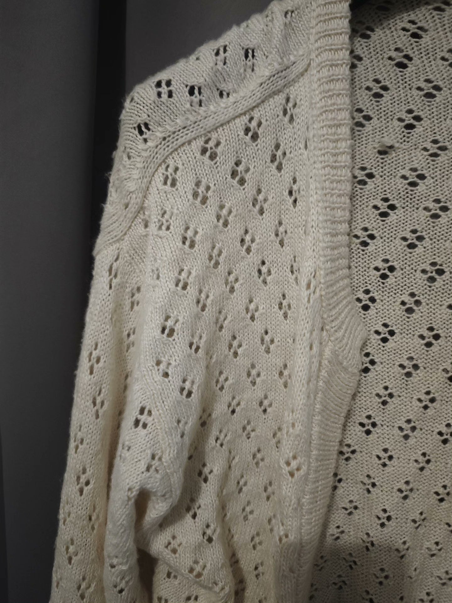 Masu Wool Knit Hollow Loose Cardigan