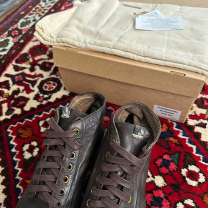 visvim brigadier boots in original mud dye