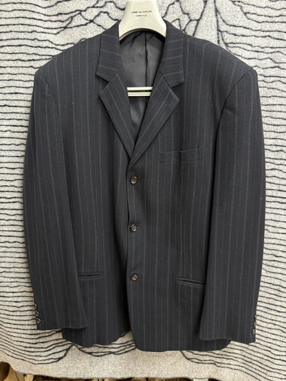 Yohji Yamamoto Y's Men's Thick Wool Striped Loose Suit