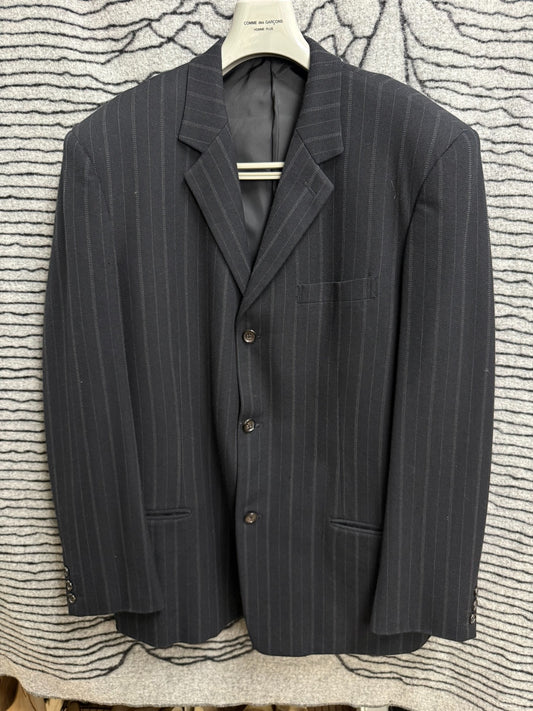 Yohji Yamamoto Y's Men's Thick Wool Striped Loose Suit