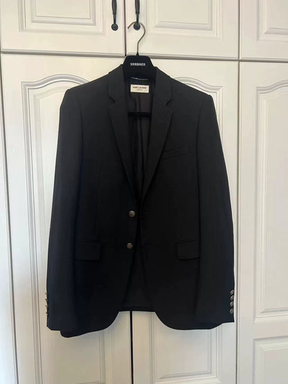 Saint Laurent Silver Button Blazer