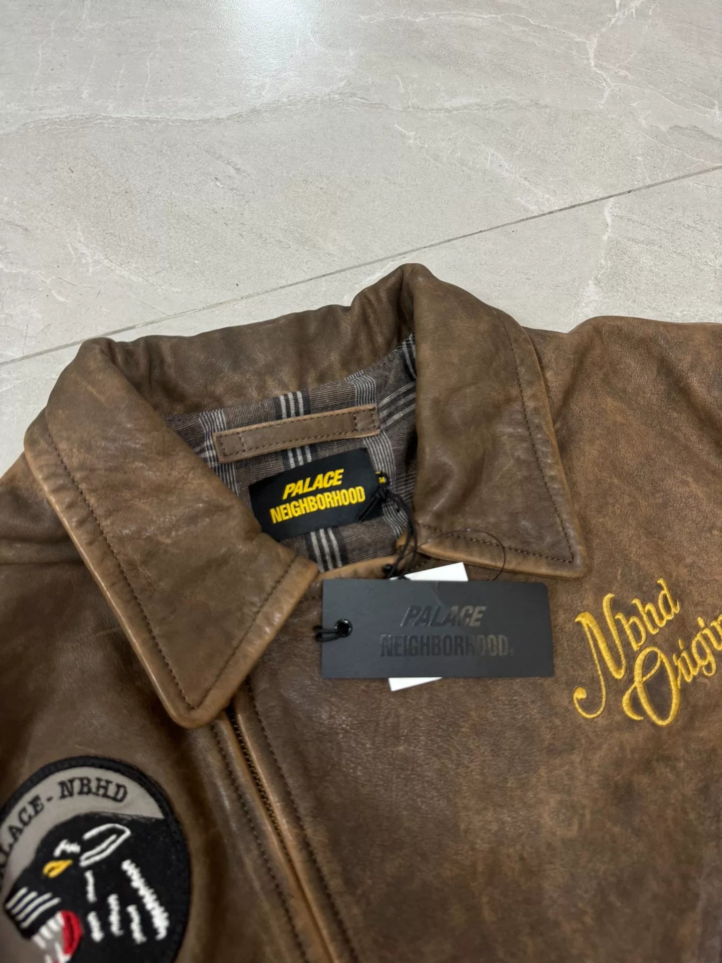 PALACE x NEIGHBORHOOD Leather Jacket