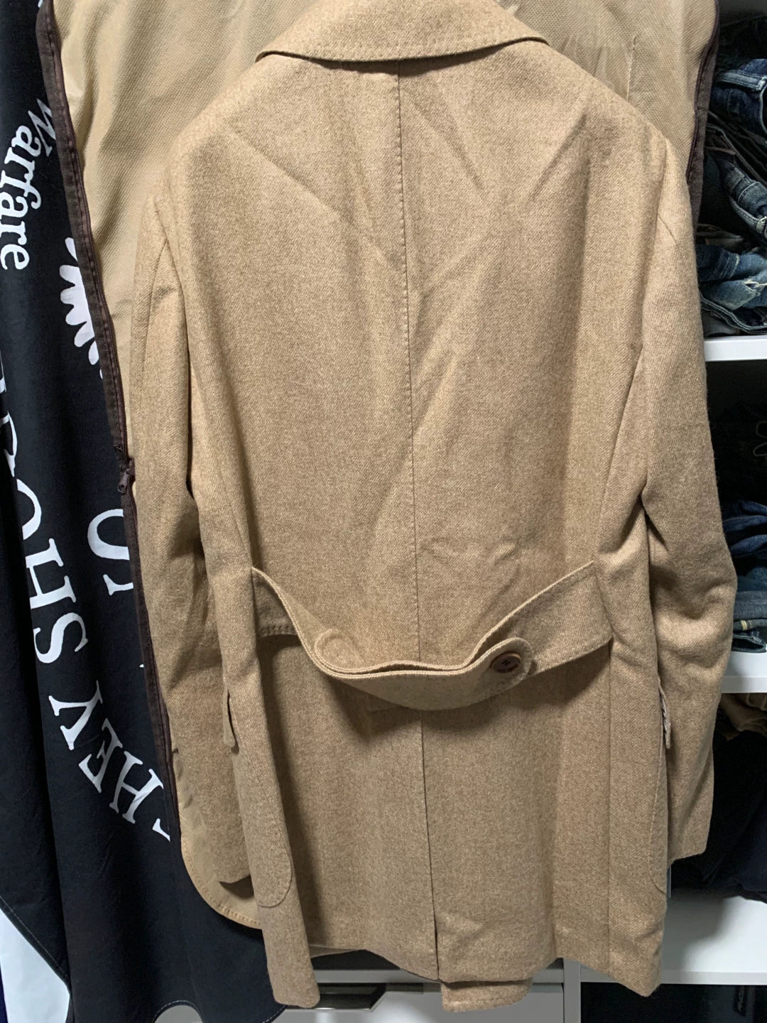 brand  double-breasted jacket in brown