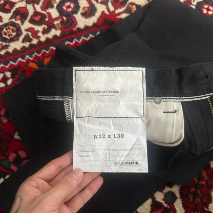 Visvim Black Wide-Leg Denim Pants