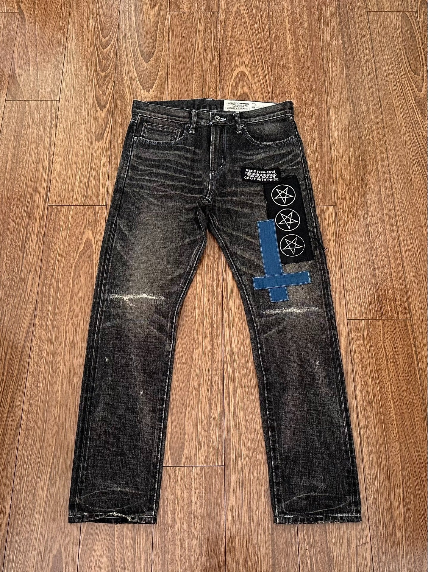 neighborhood metal savage narrow denim pants