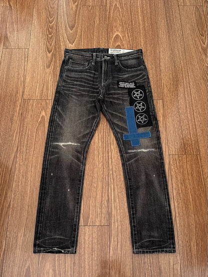 neighborhood metal savage narrow denim pants
