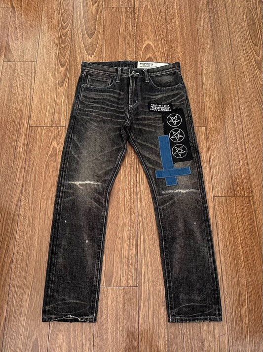 neighborhood metal savage narrow denim pants