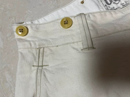 Freewheelers White Mid-rise Straight Leg Pants