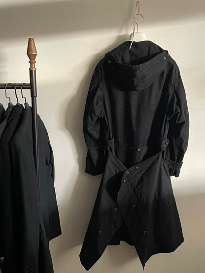 drapes trench coat with hoodie by dries van noten