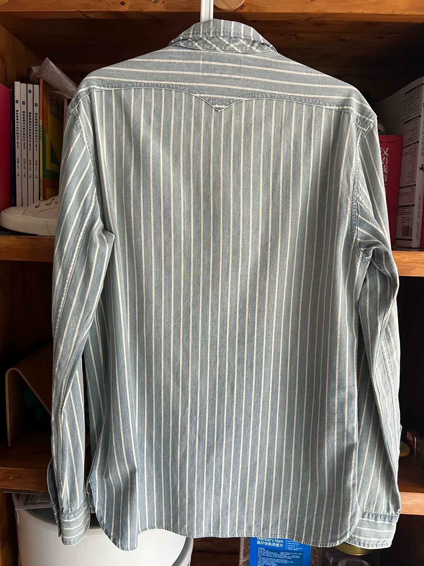RRL Vintage Striped Blue Dye Pullover Shirt