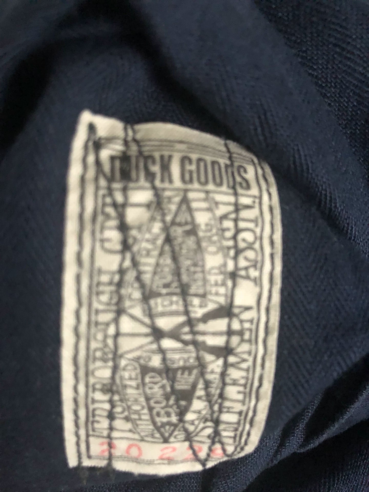 vintage blue work pants with unique details