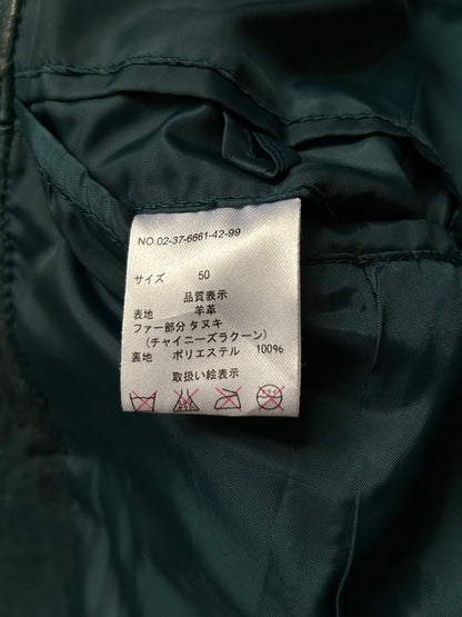 detachable fur collar distressed leather jacket