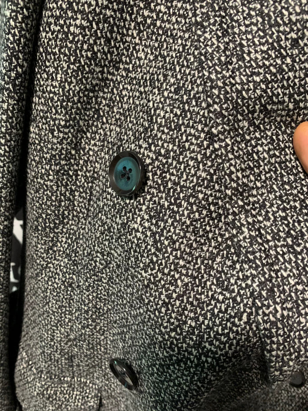 luxury black and white polo coat