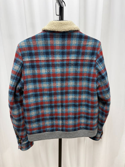 Undercover Checked Shearling Collar Jacket