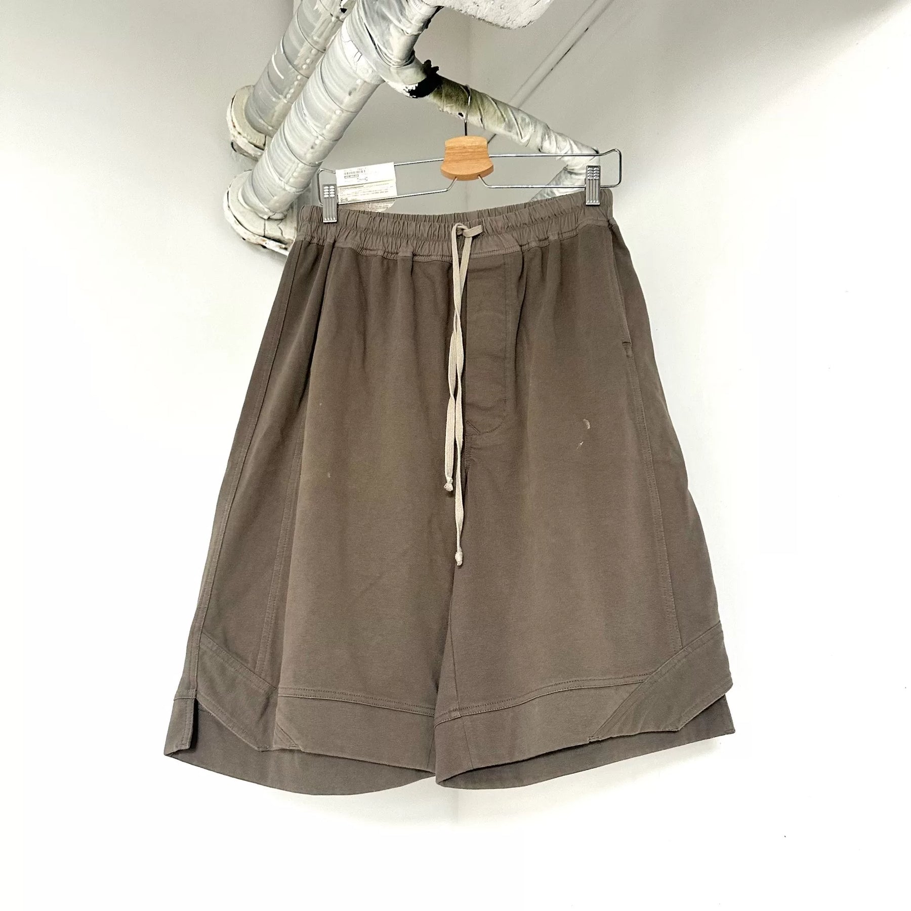 Rick Owens Gray Drop-Crotch Shorts