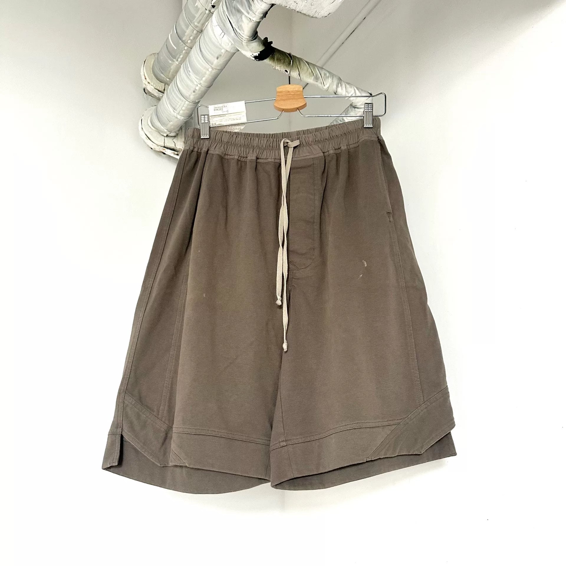 Rick Owens Gray Drop-Crotch Shorts