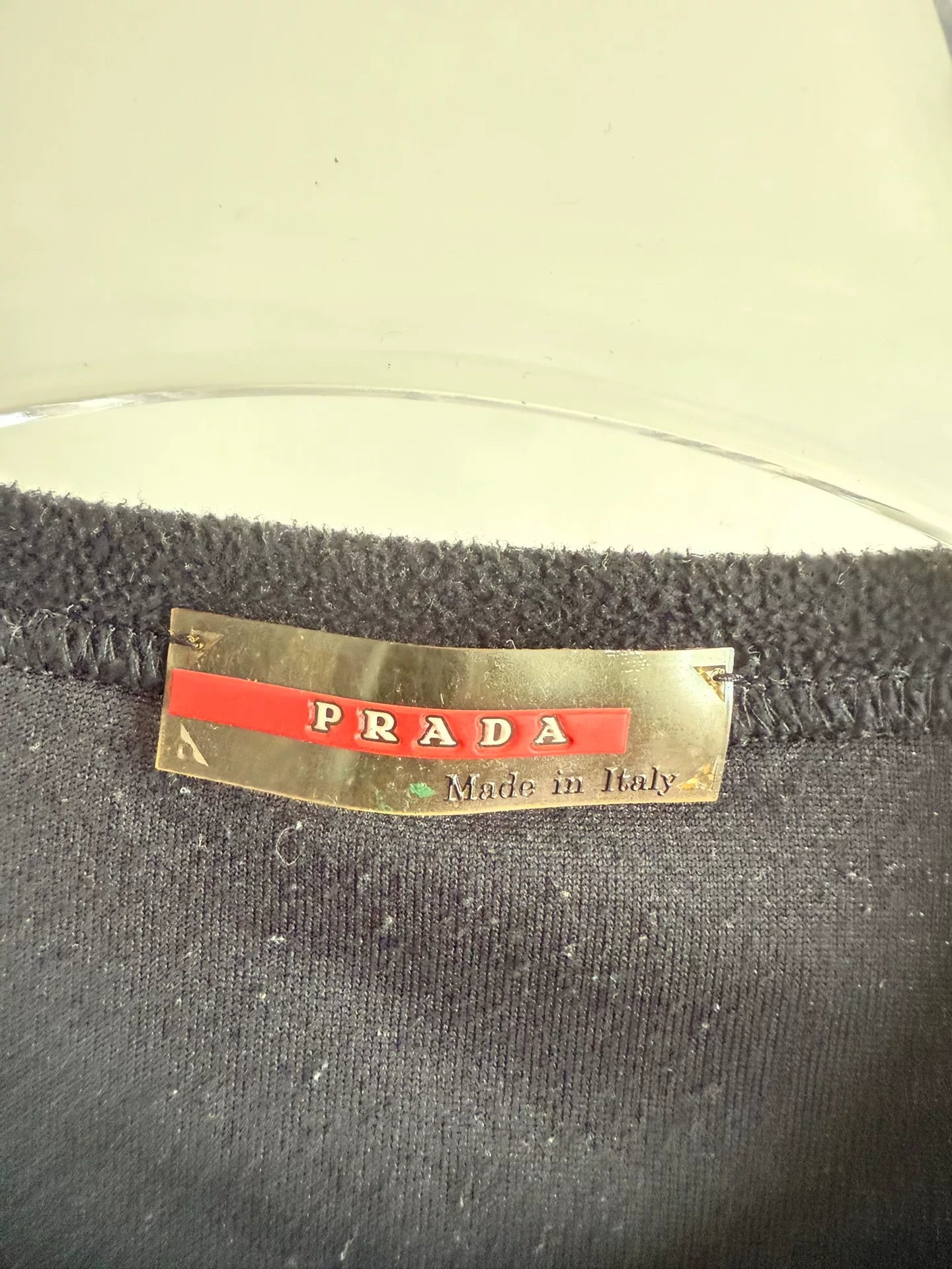 Prada Fleece Hoodie with Red Logo