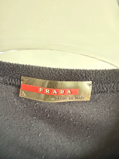 Prada Fleece Hoodie with Red Logo