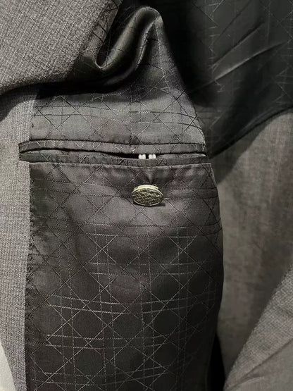 Dior Double-Breasted Gray Suit Jacket