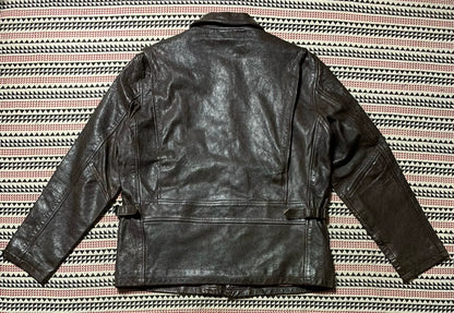 vintage black goat leather jacket by cockpit
