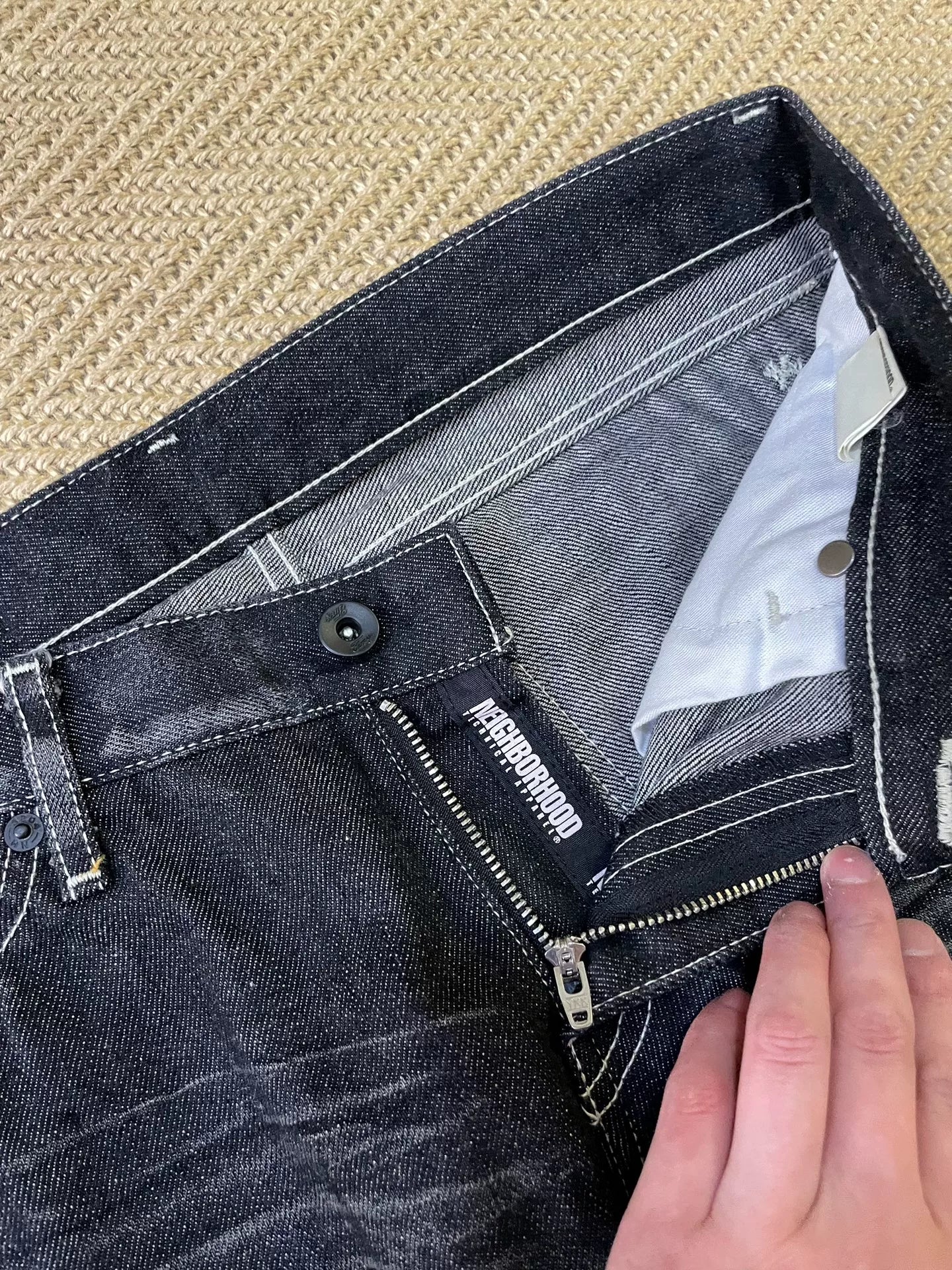 NEIGHBORHOOD 06EX Black Washed Jeans