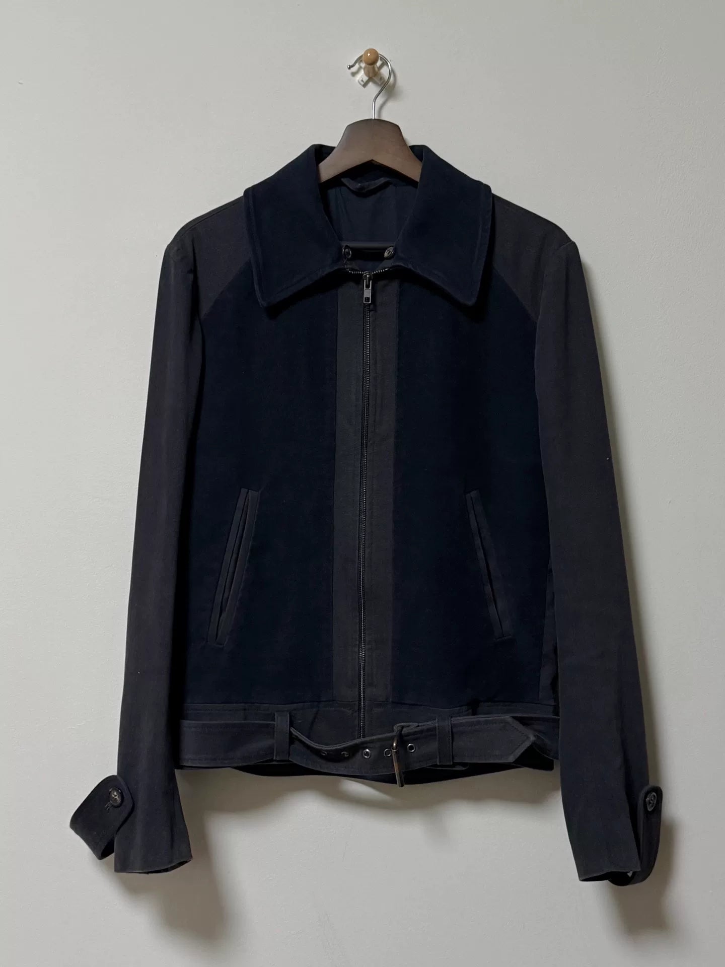 maison martin margiela detachable fur collar jacket