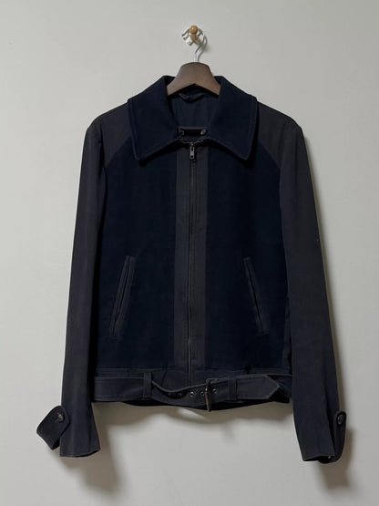 maison martin margiela detachable fur collar jacket