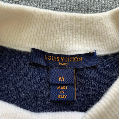 lv large logo wool sweater in cream