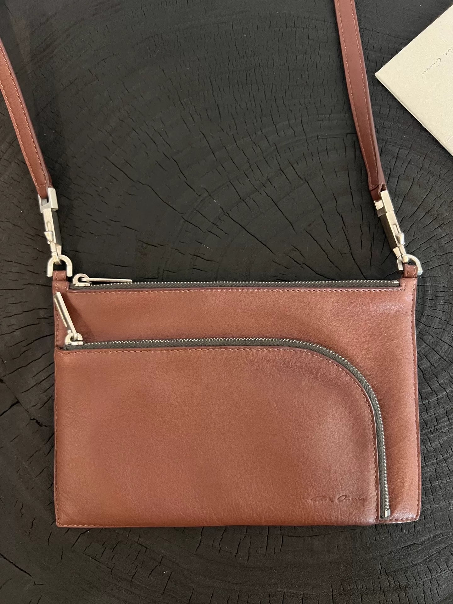 Rick Owens Red Cowhide Crossbody Bag
