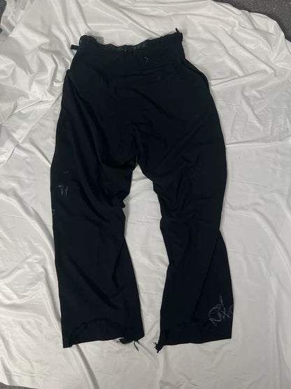 balenciaga black graffiti baggy trousers