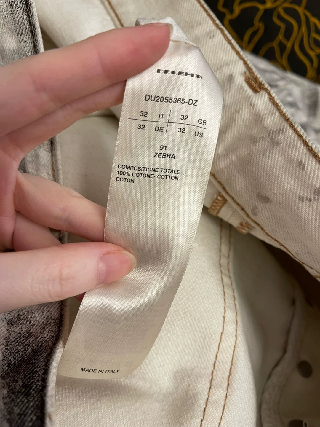 rick owens drkshdw zebra print long pants