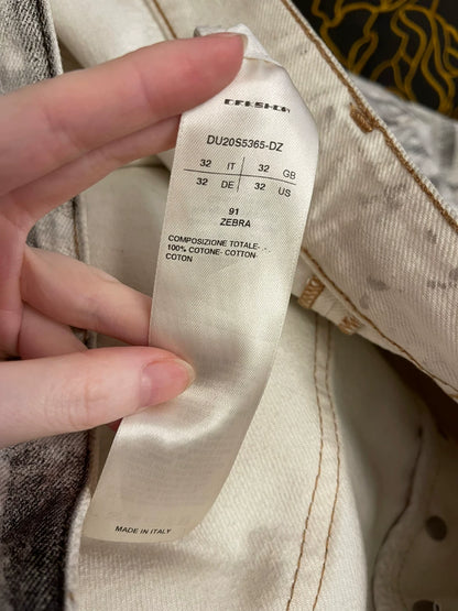 rick owens drkshdw zebra print long pants