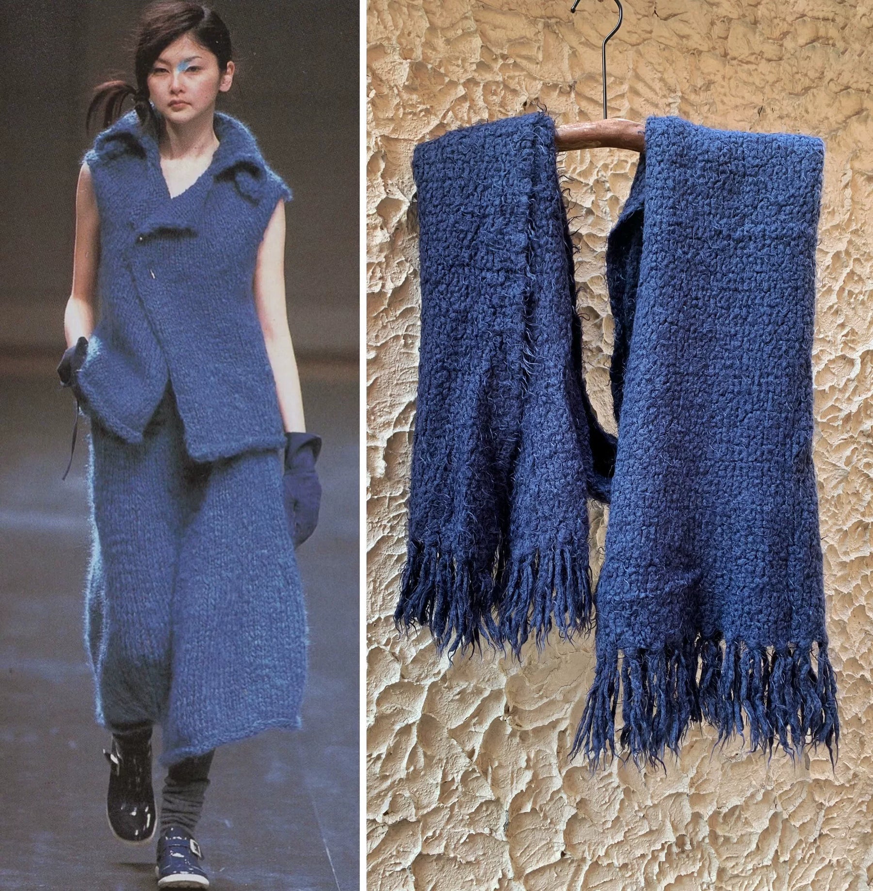 Y's bis Limi 00s Runway Wool Fringed Scarf