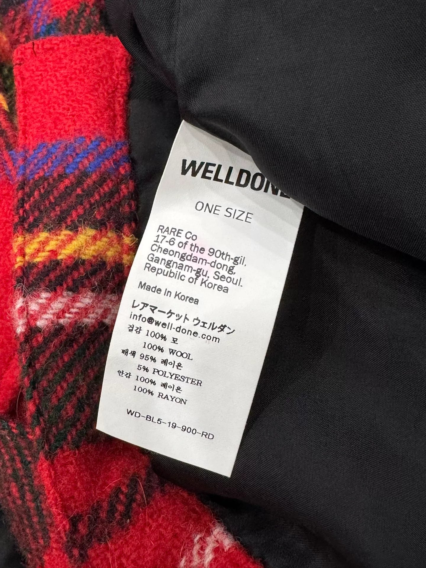 We11done Red Plaid Long Sleeve Shirt