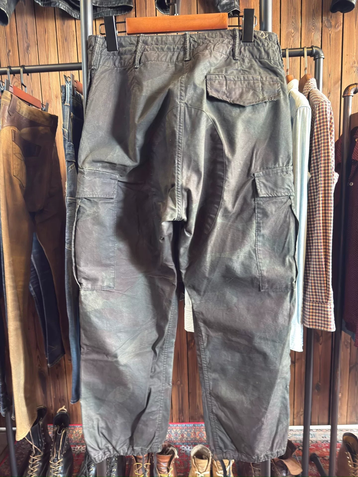 RRL Cargo Pants Black Camo Washed