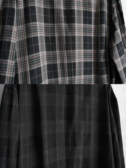 yohji yamamoto double-sided plaid long coat
