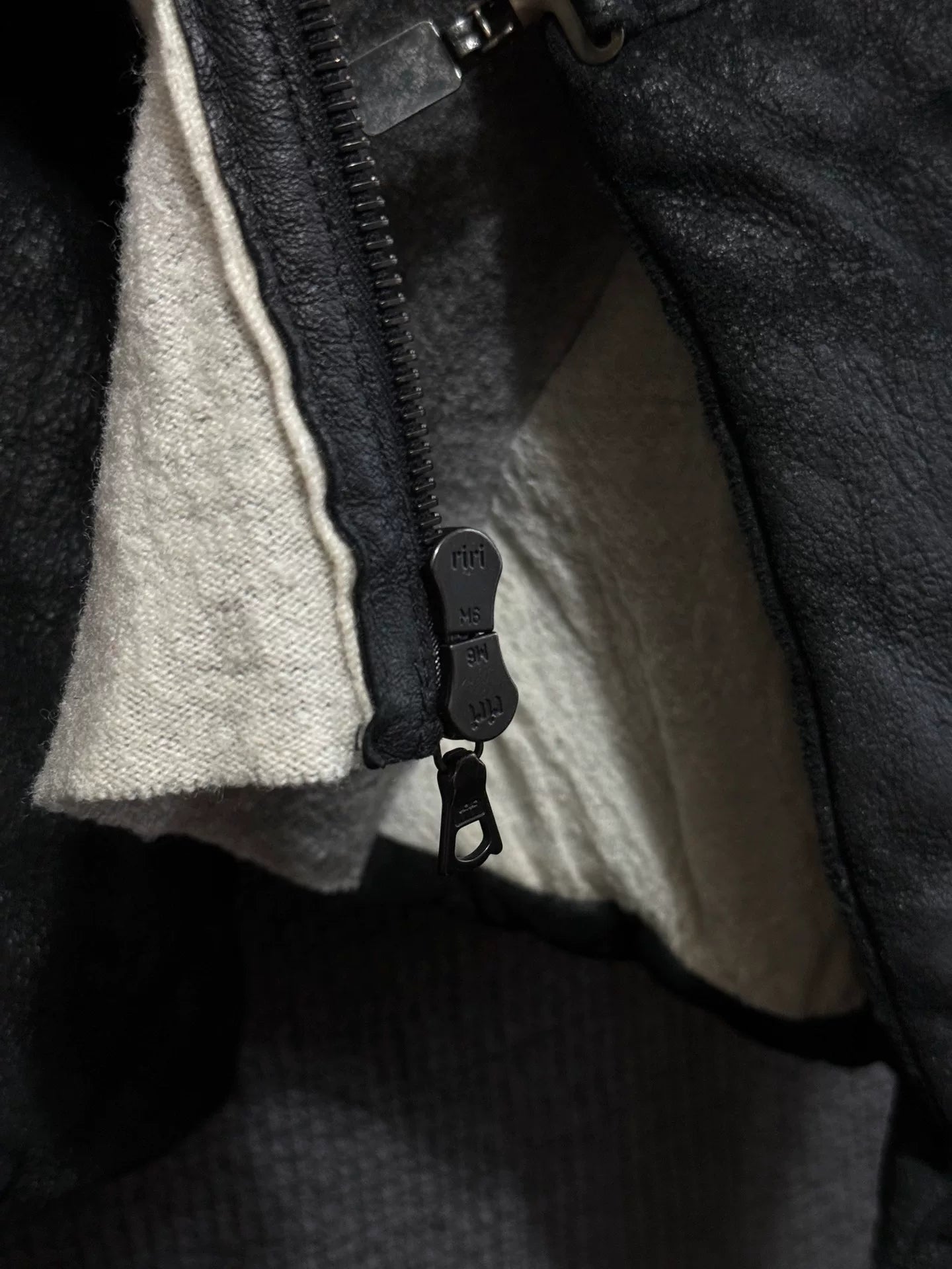 black leather high collar jacket